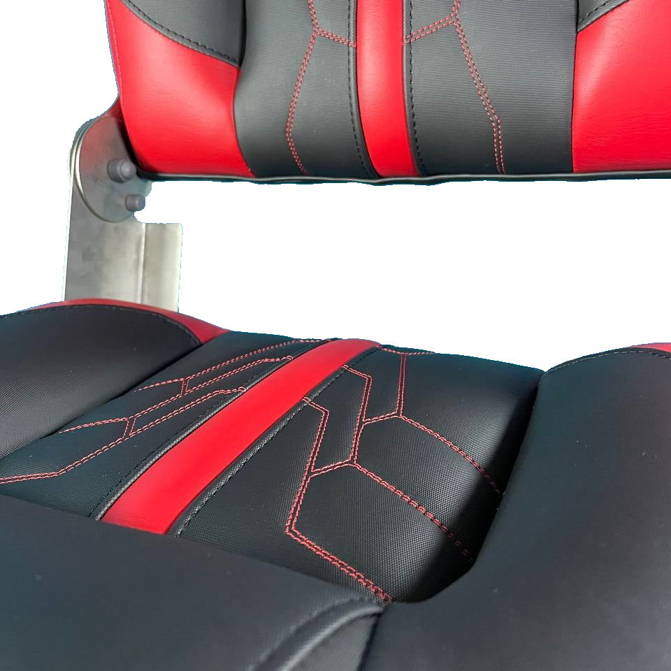 Angler összecsukható ülés, fekete-piros