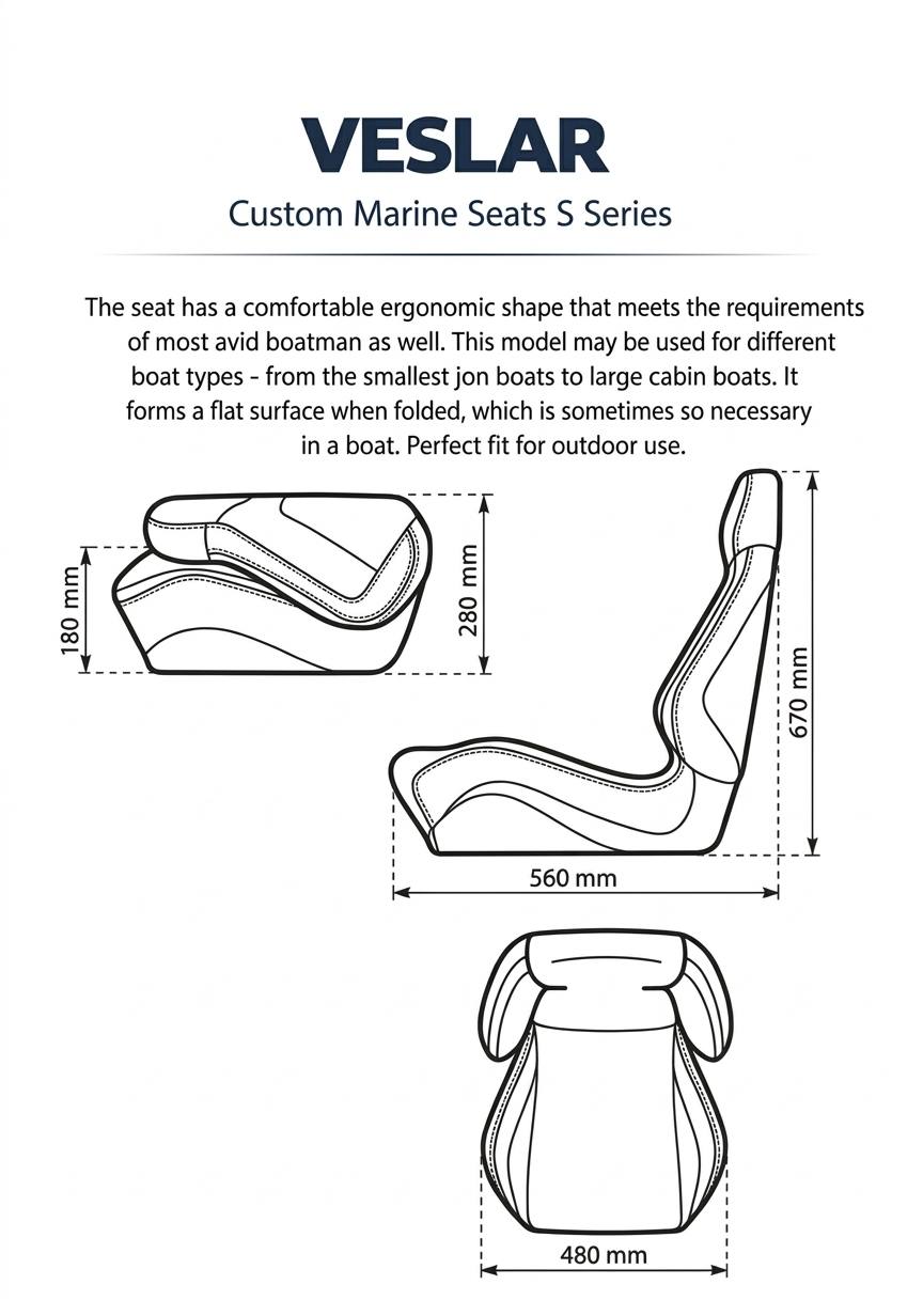 Egyedi tervezésű, ergonómikus, összecsukható ülés