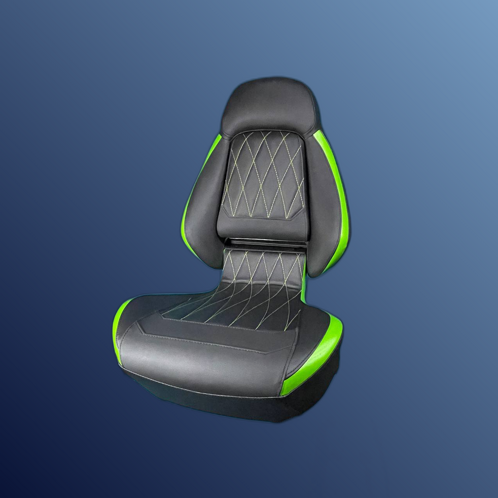 Ergonómikus, összecsukható ülés, fekete-zöld