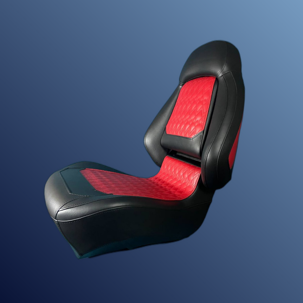 Ergonómikus, összecsukható ülés, piros-fekete