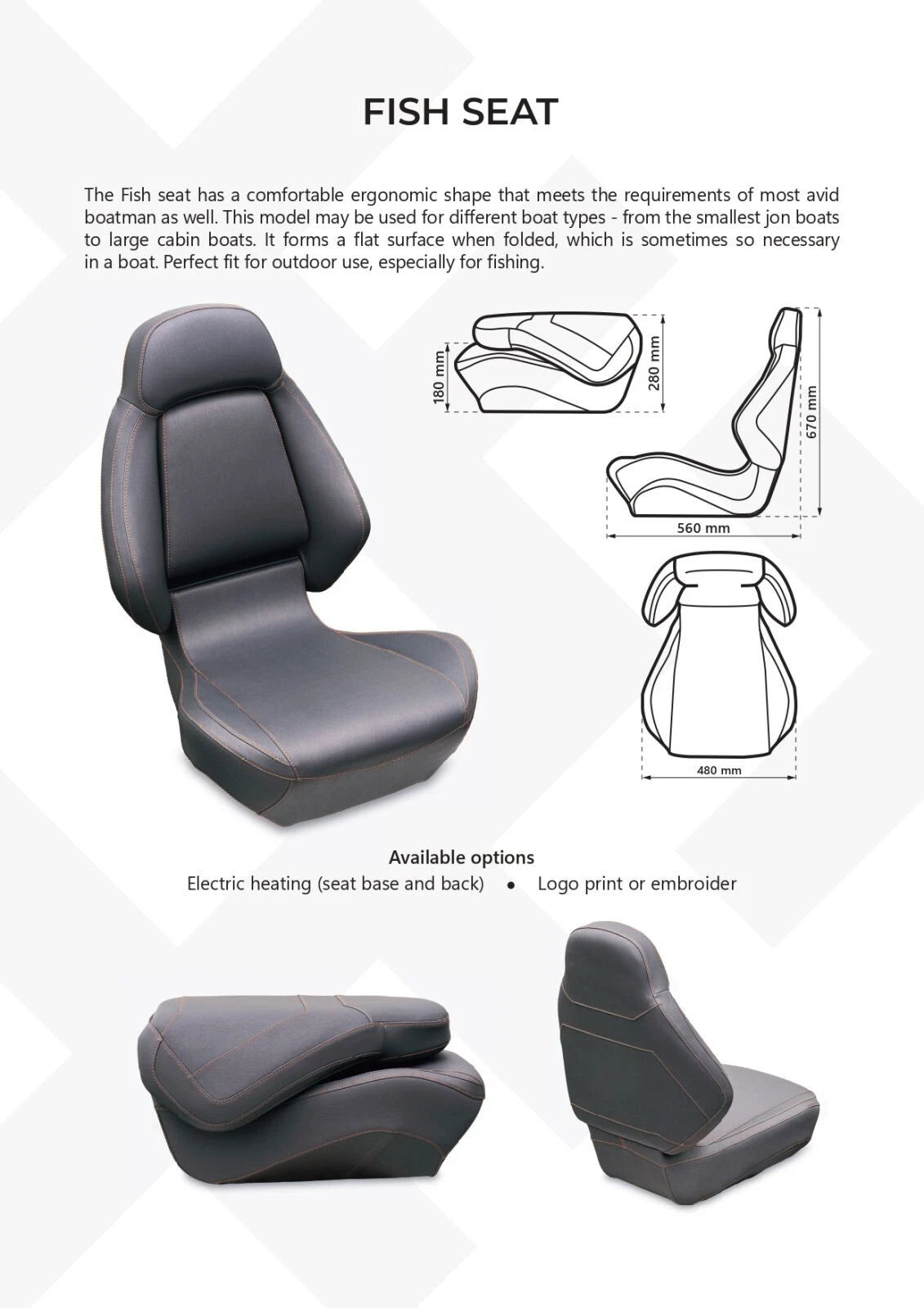 Ergonómikus, összecsukható ülés, fekete-piros