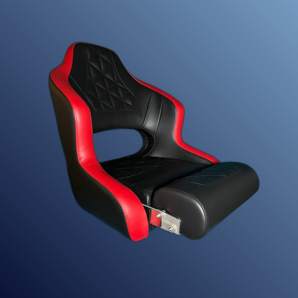 Captain's Flip-up Bolster Seat Black-Red