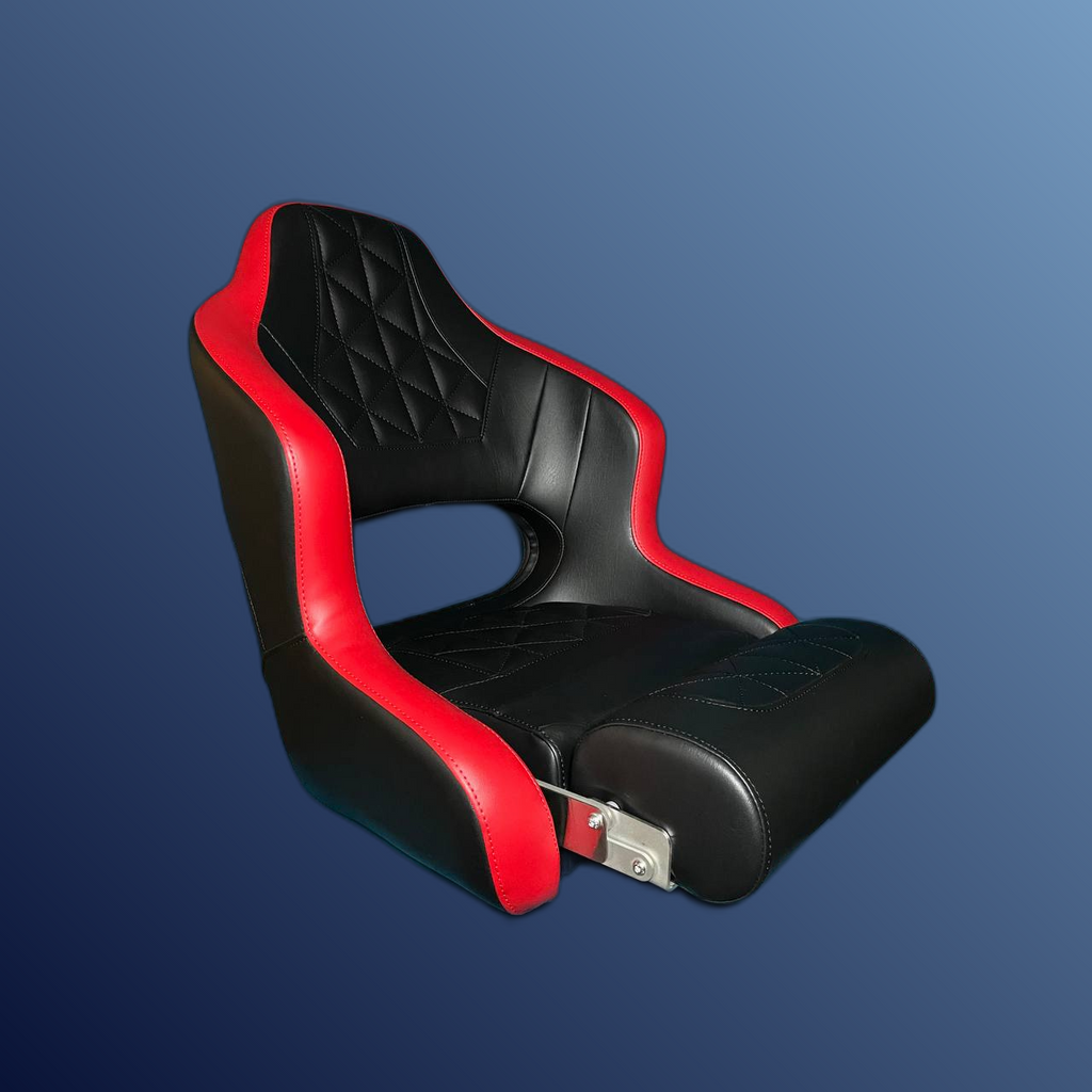 Captain's Flip-up Bolster Seat Black-Red