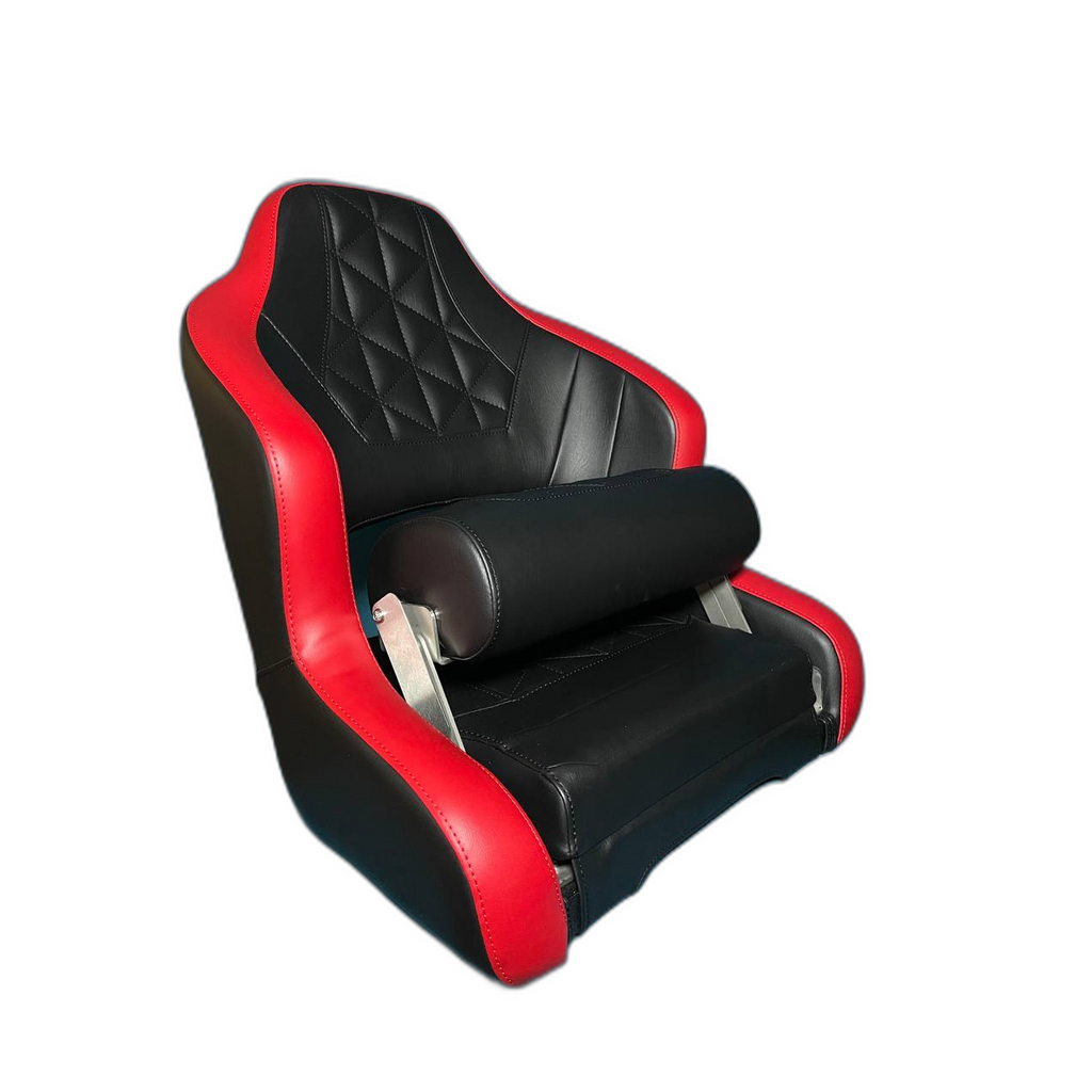 Captain's Flip-up Bolster Seat Black-Red