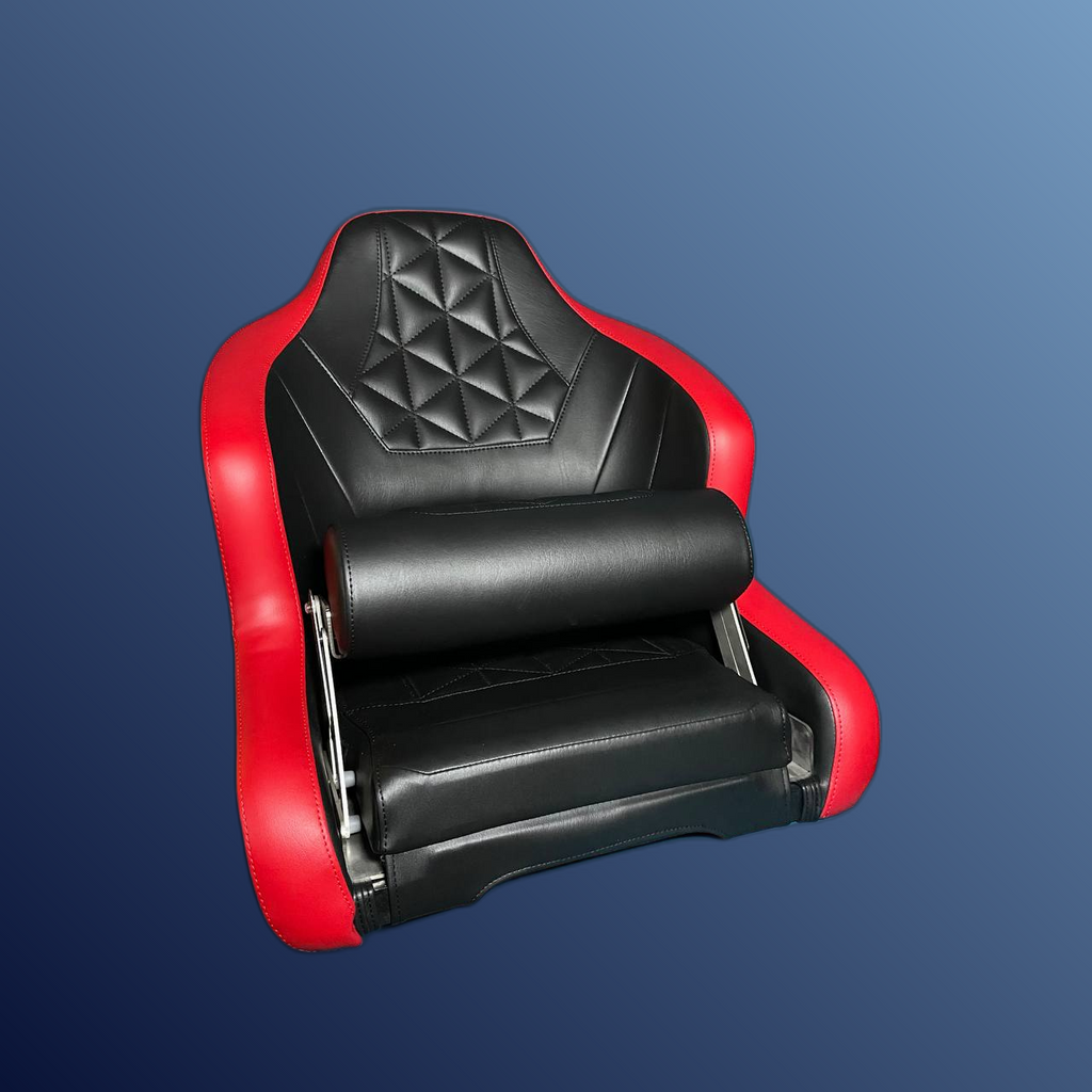 Captain's Flip-up Bolster Seat Black-Red