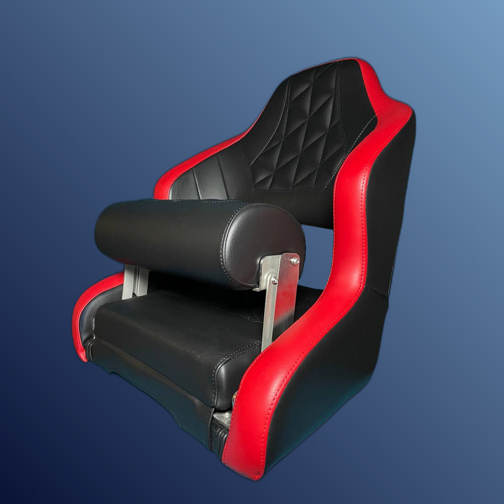Captain's Flip-up Bolster Seat Black-Red