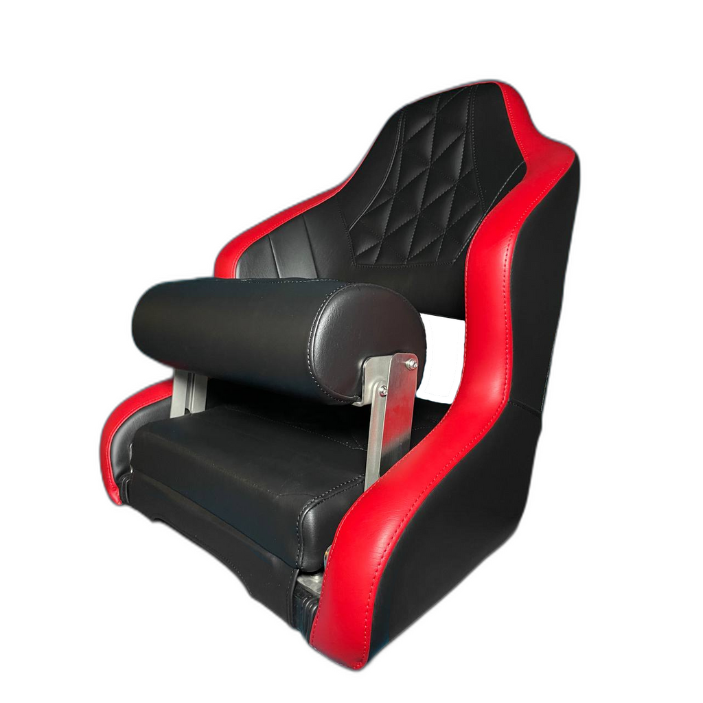 Captain's Flip-up Bolster Seat Black-Red