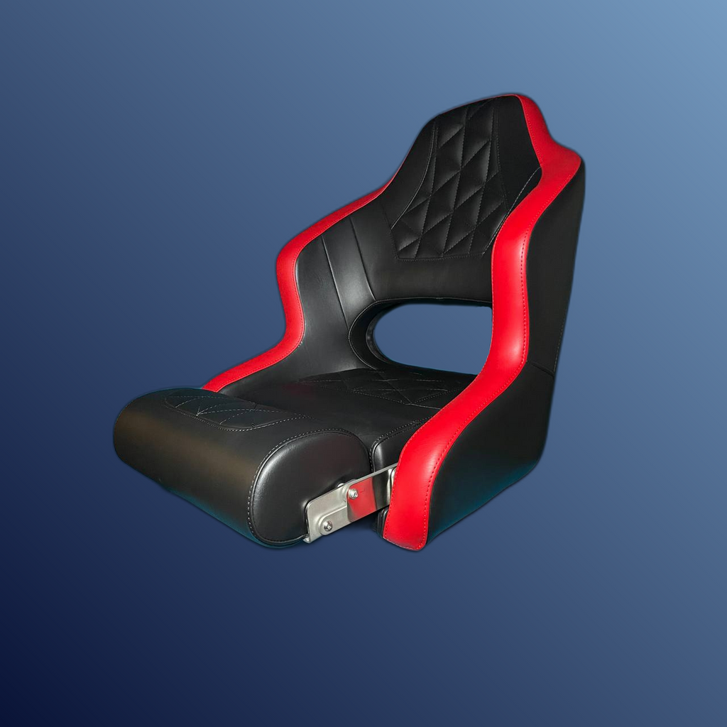 Captain's Flip-up Bolster Seat Black-Red