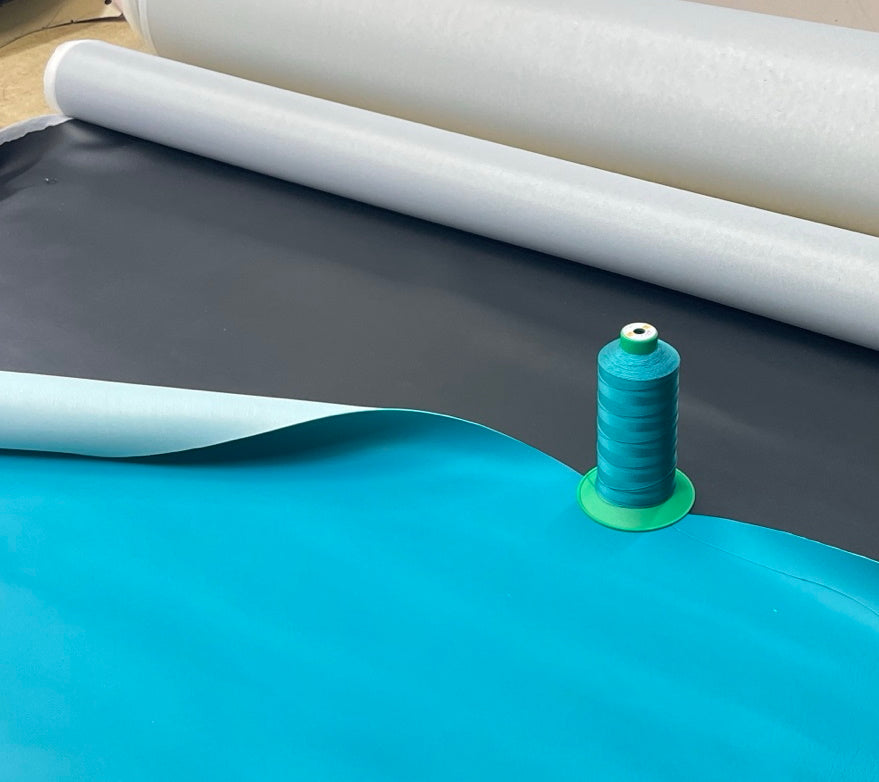 Upholstery kit for custom sit black, light-blue
